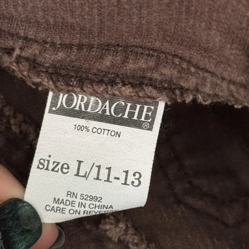 Vintage Jordache Overalls Large 11-13 Corduroy Carpenter Cargo Bib Utility Y2K - Picture 3 of 11